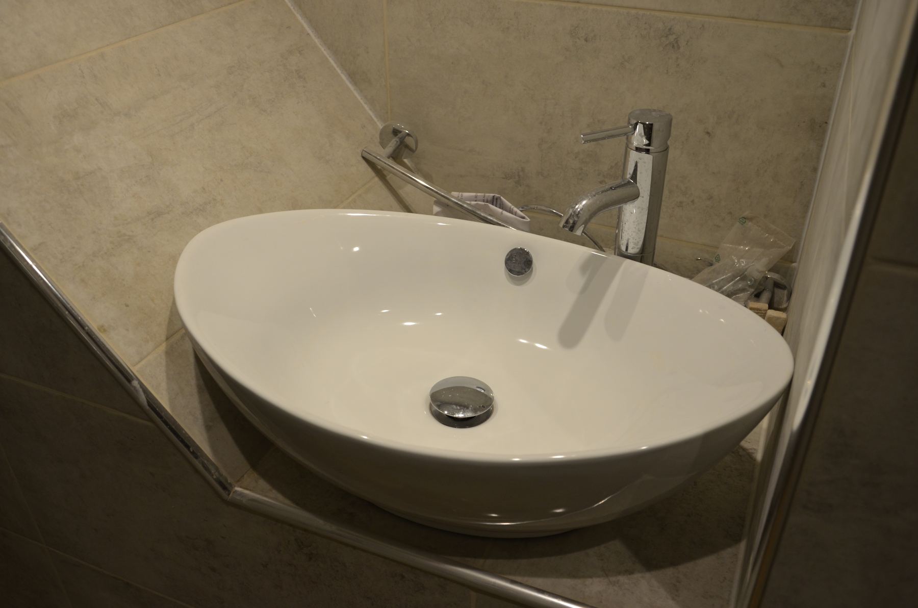 Bathroom sink detail after refurbishment