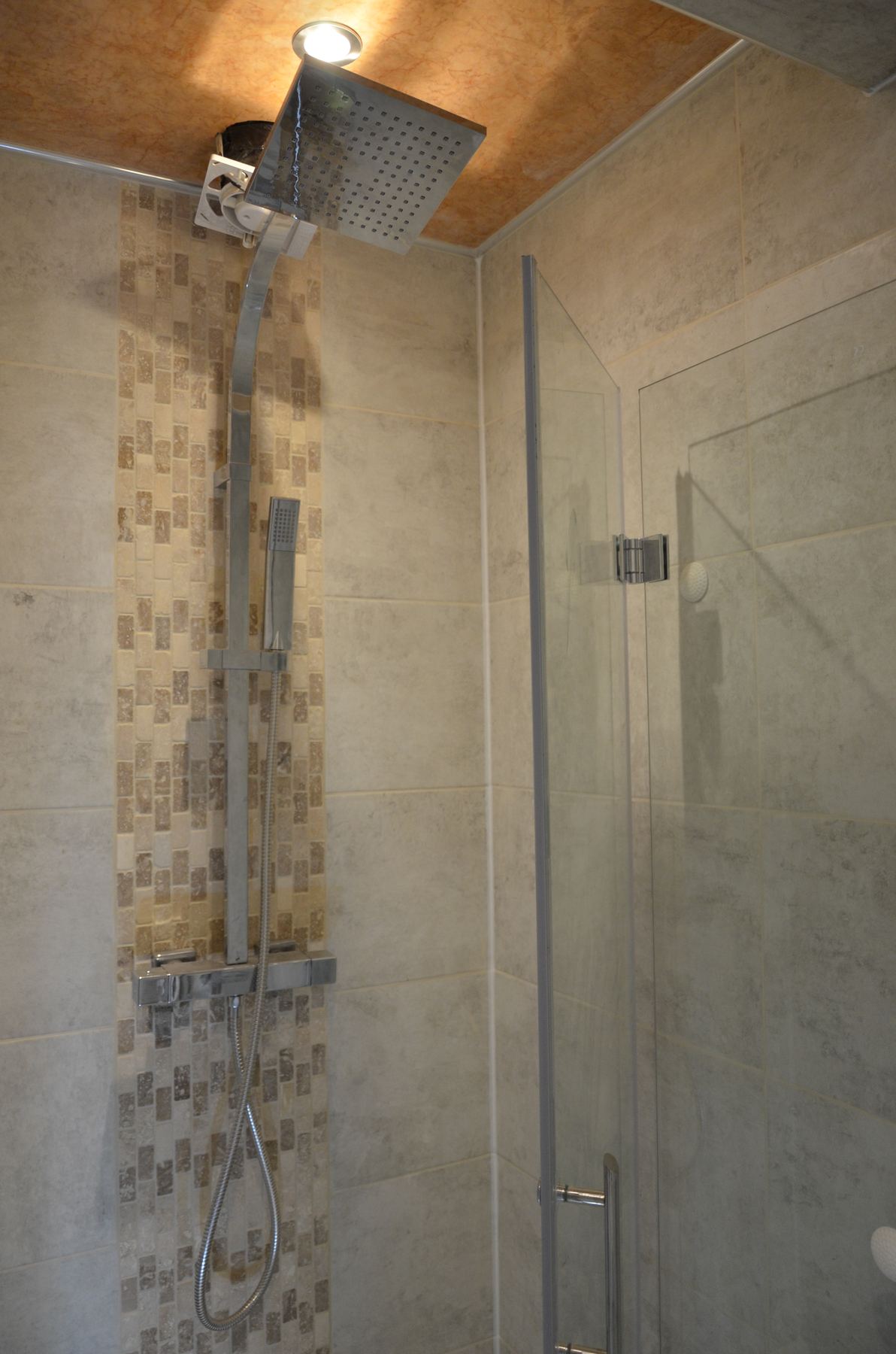 Shower tile finish detail after refurbishment